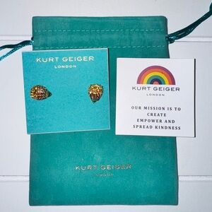 Kurt Geiger Gold  Earrings + Dustbag
